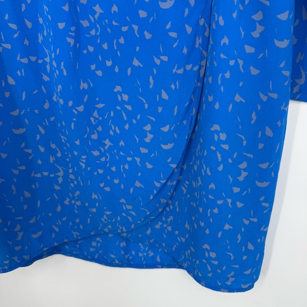 Madewell Silk Broadway & Broome Blue Long Sleeve Mini Dress Sundress Size 6 - Picture 5 of 9